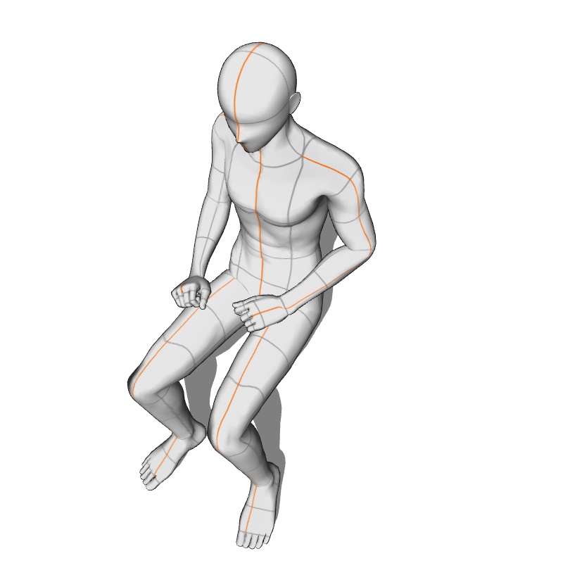 【フリー素材】需要が狭そうなポーズ参考素材⑬