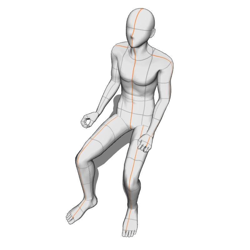 【フリー素材】需要が狭そうなポーズ参考素材⑬