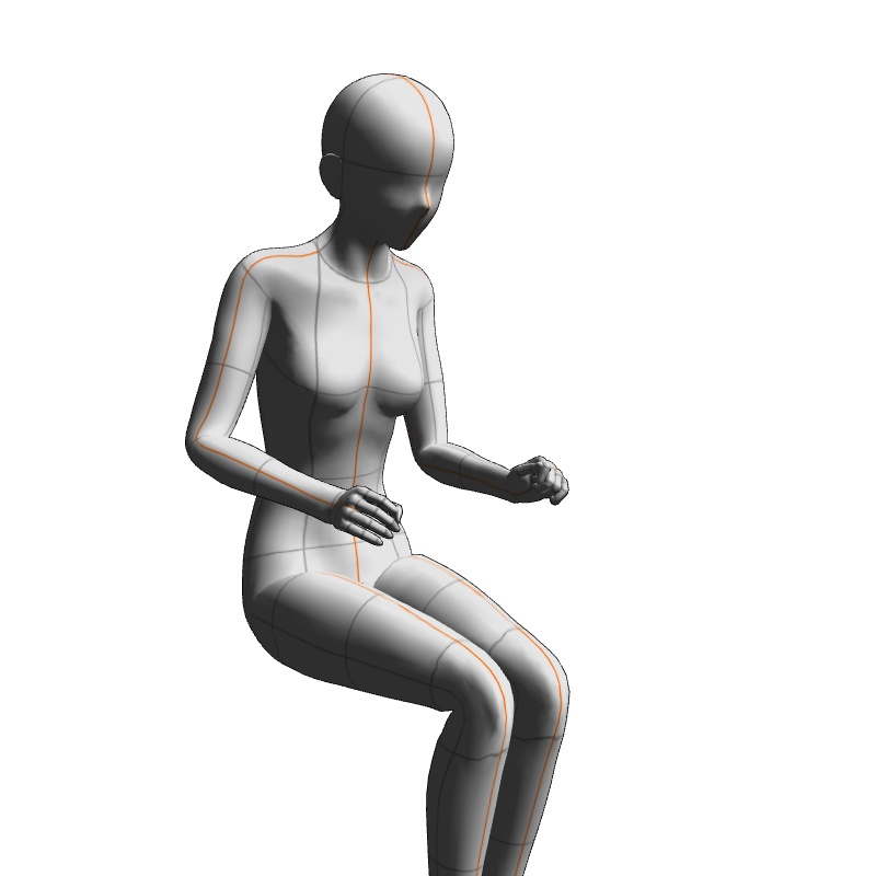 【フリー素材】需要が狭そうなポーズ参考素材⑬