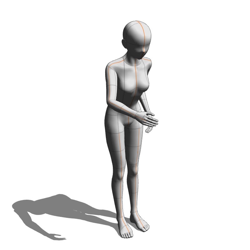 【フリー素材】需要が狭そうなポーズ参考素材⑭