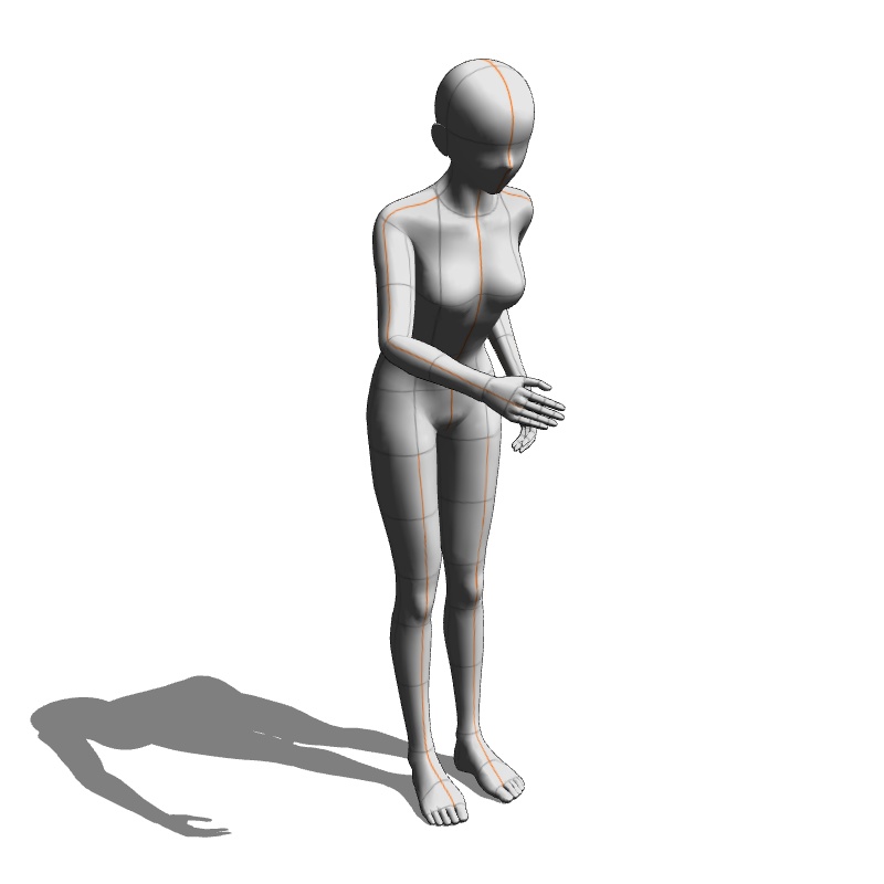 【フリー素材】需要が狭そうなポーズ参考素材⑯