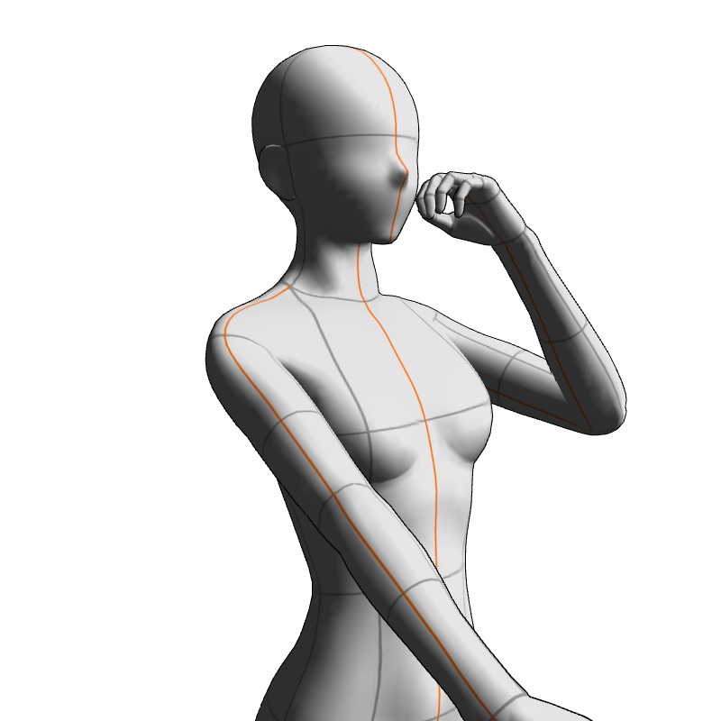 【フリー素材】需要が狭そうなポーズ参考素材⑯