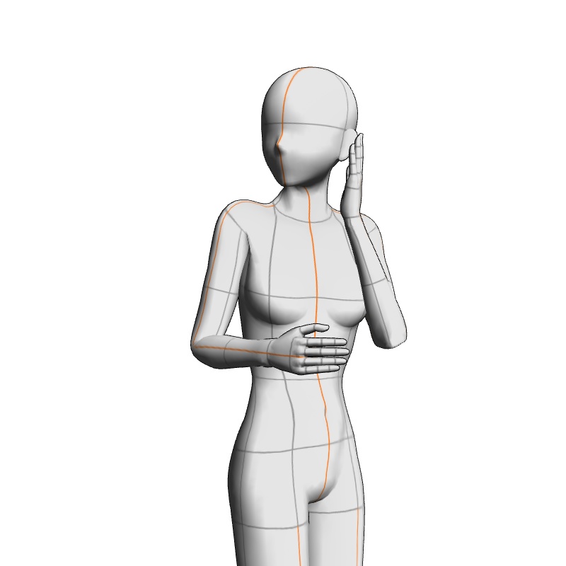 【フリー素材】需要が狭そうなポーズ参考素材⑯
