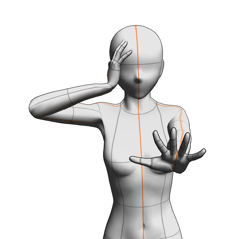 【フリー素材】需要が狭そうなポーズ参考素材⑯