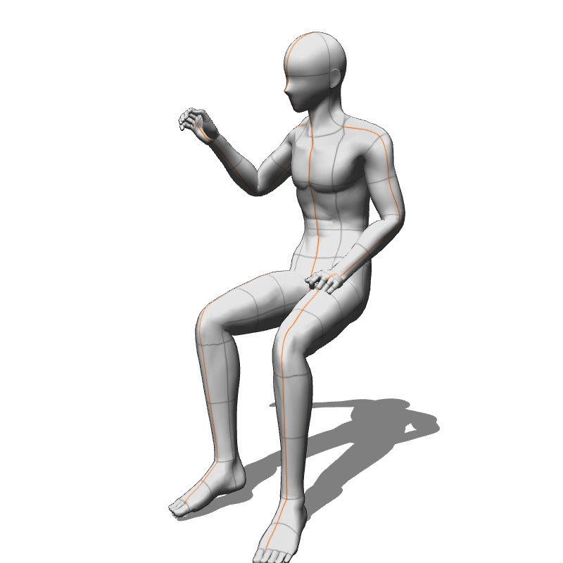 【フリー素材】需要が狭そうなポーズ参考素材⑰