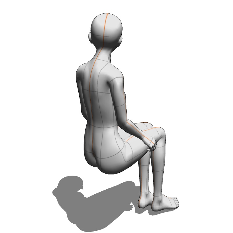 【フリー素材】需要が狭そうなポーズ参考素材⑰