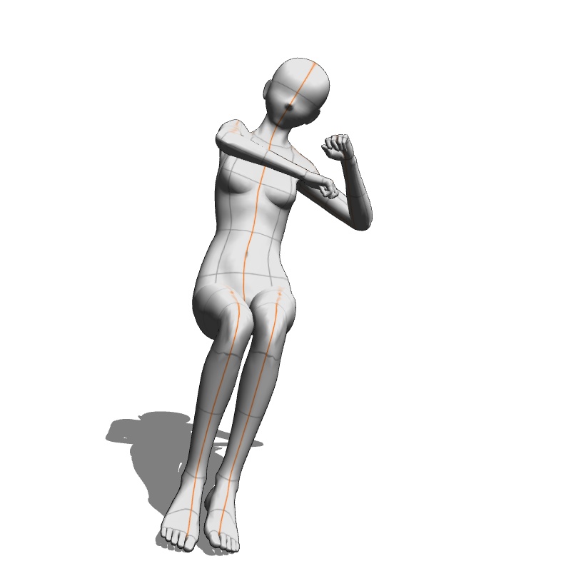 【フリー素材】需要が狭そうなポーズ参考素材⑰