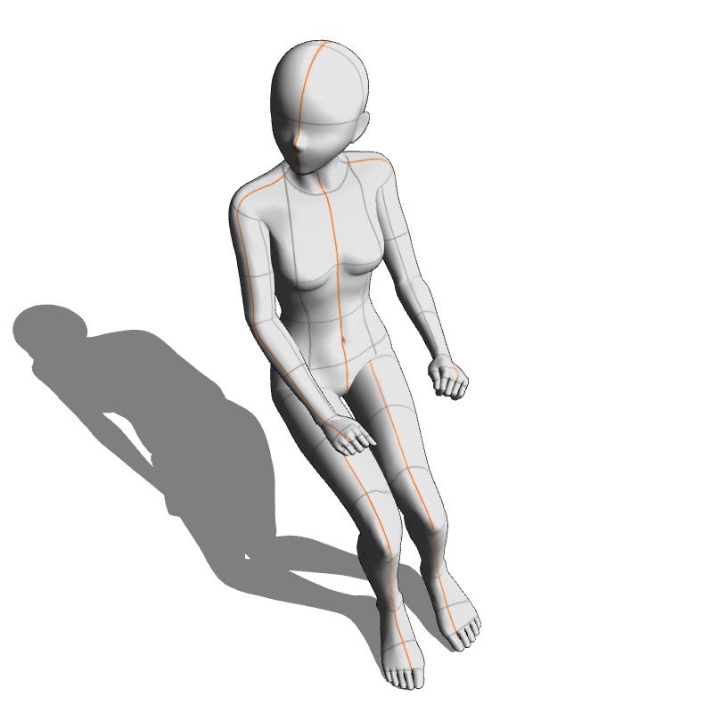 【フリー素材】需要が狭そうなポーズ参考素材⑰