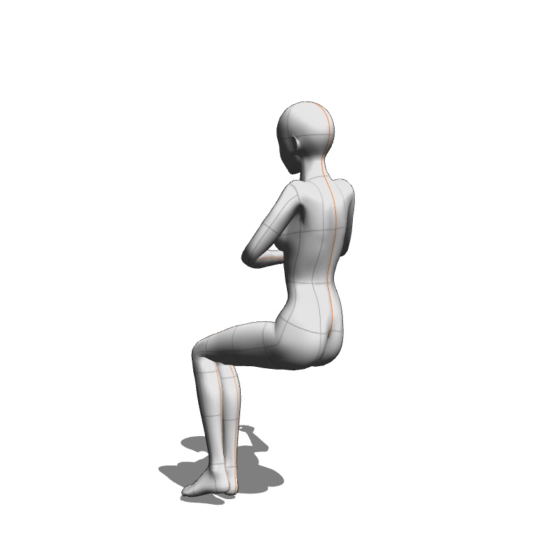 【フリー素材】需要が狭そうなポーズ参考素材⑰