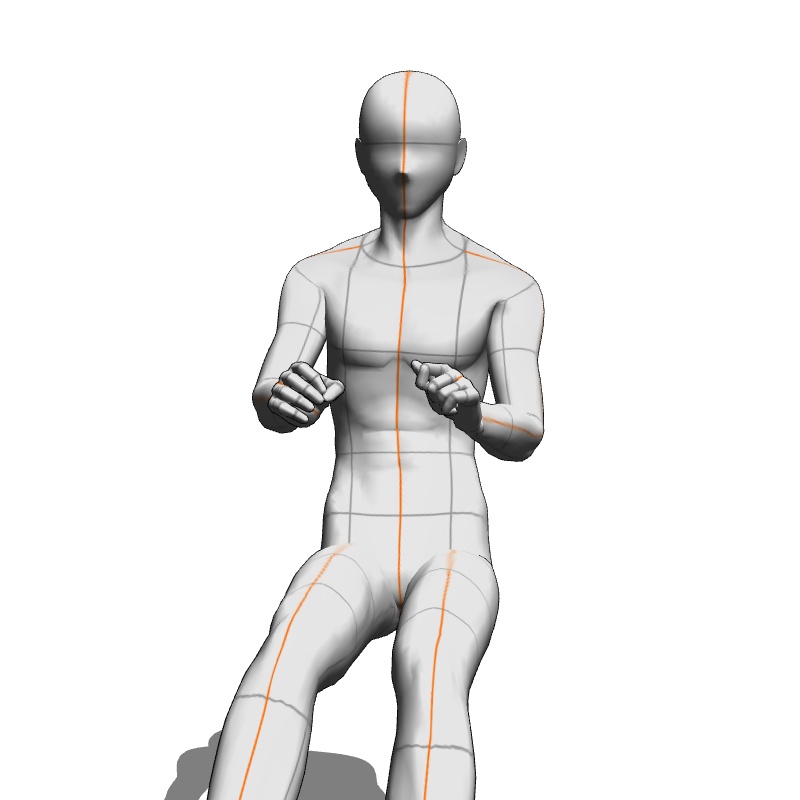 【フリー素材】需要が狭そうなポーズ参考素材⑰