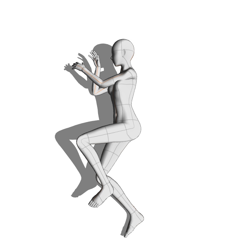 【フリー素材】需要が狭そうなポーズ参考素材⑰