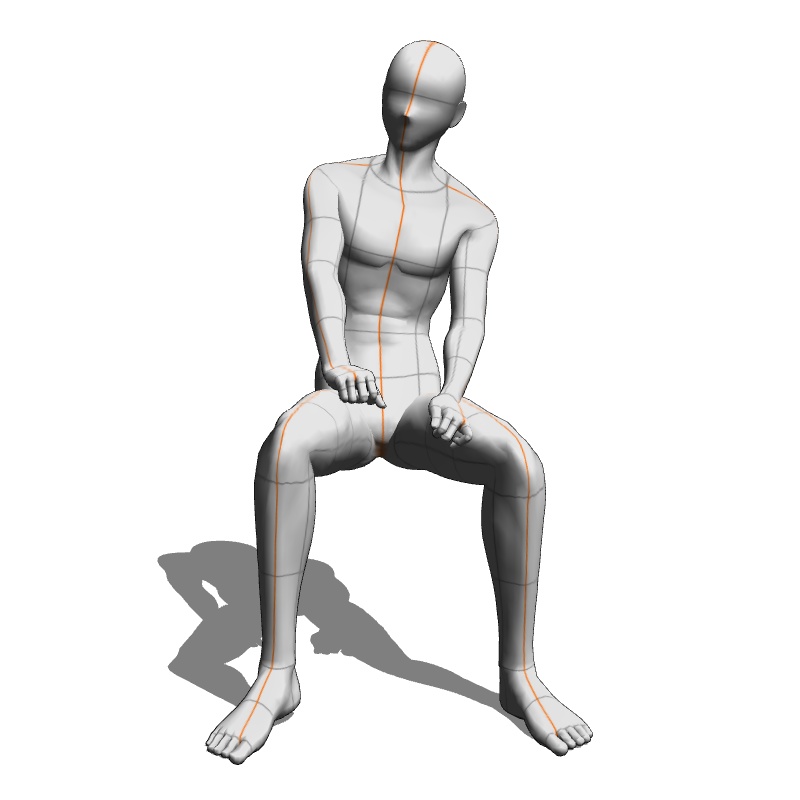 【フリー素材】需要が狭そうなポーズ参考素材⑰