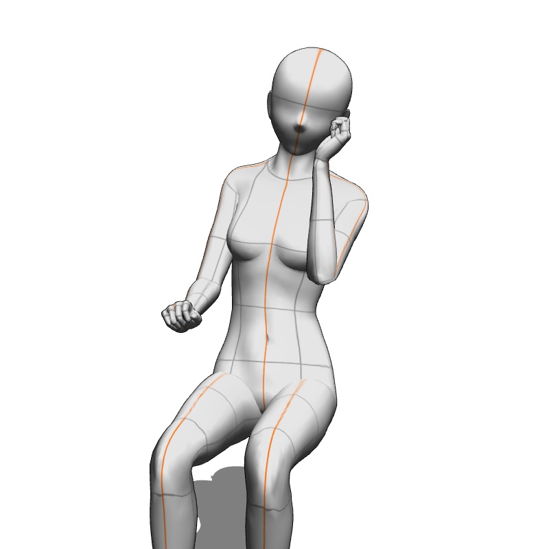 【フリー素材】需要が狭そうなポーズ参考素材⑲