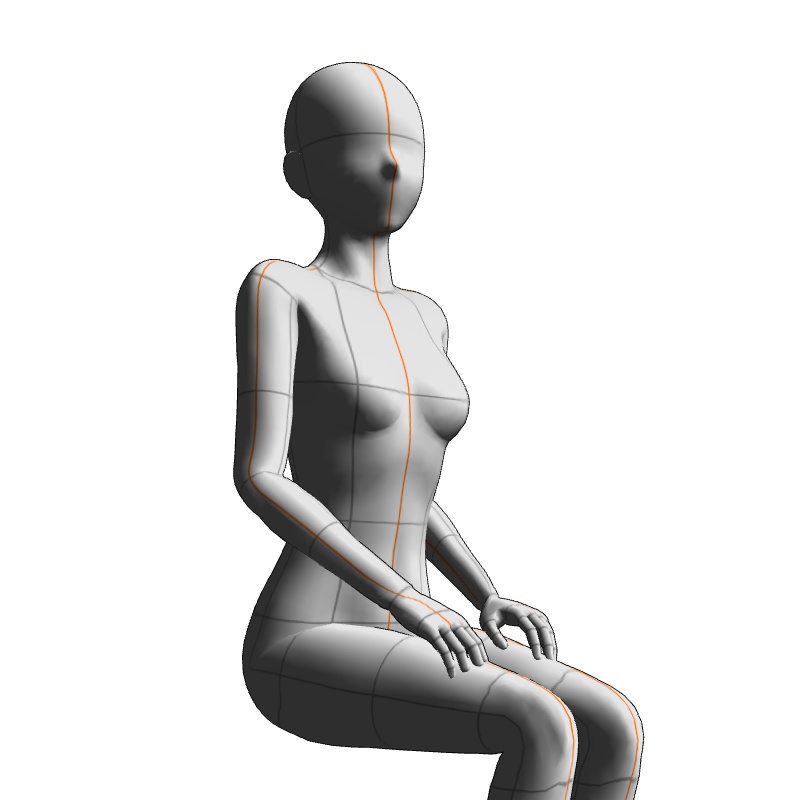 【フリー素材】需要が狭そうなポーズ参考素材⑲