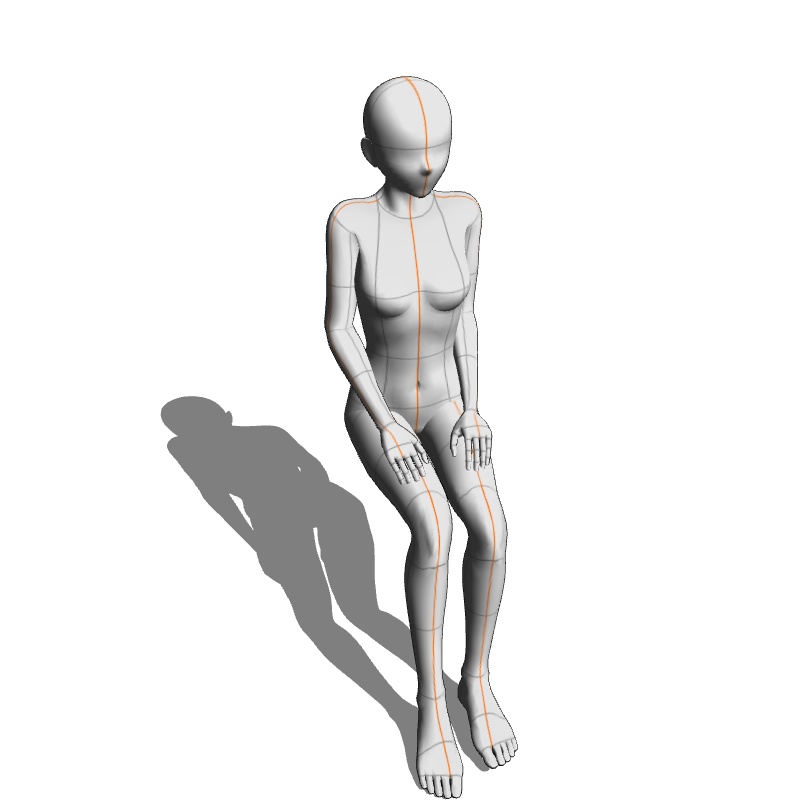 【フリー素材】需要が狭そうなポーズ参考素材⑲