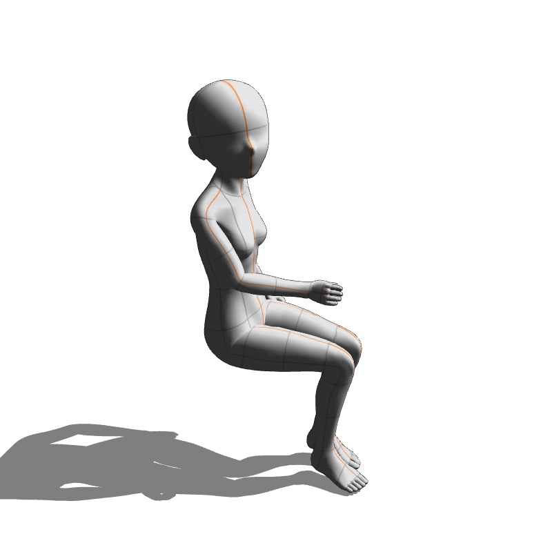 【フリー素材】需要が狭そうなポーズ参考素材⑲