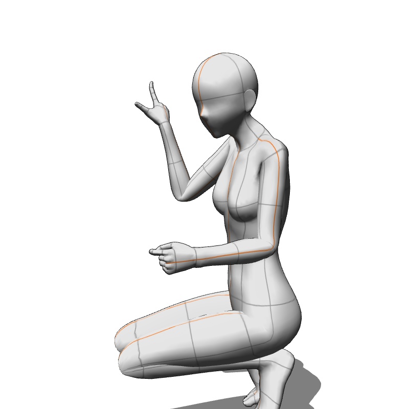 【フリー素材】需要が狭そうなポーズ参考素材⑲