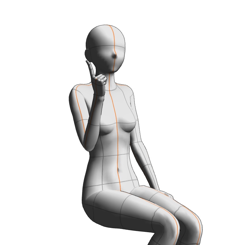 【フリー素材】需要が狭そうなポーズ参考素材⑲