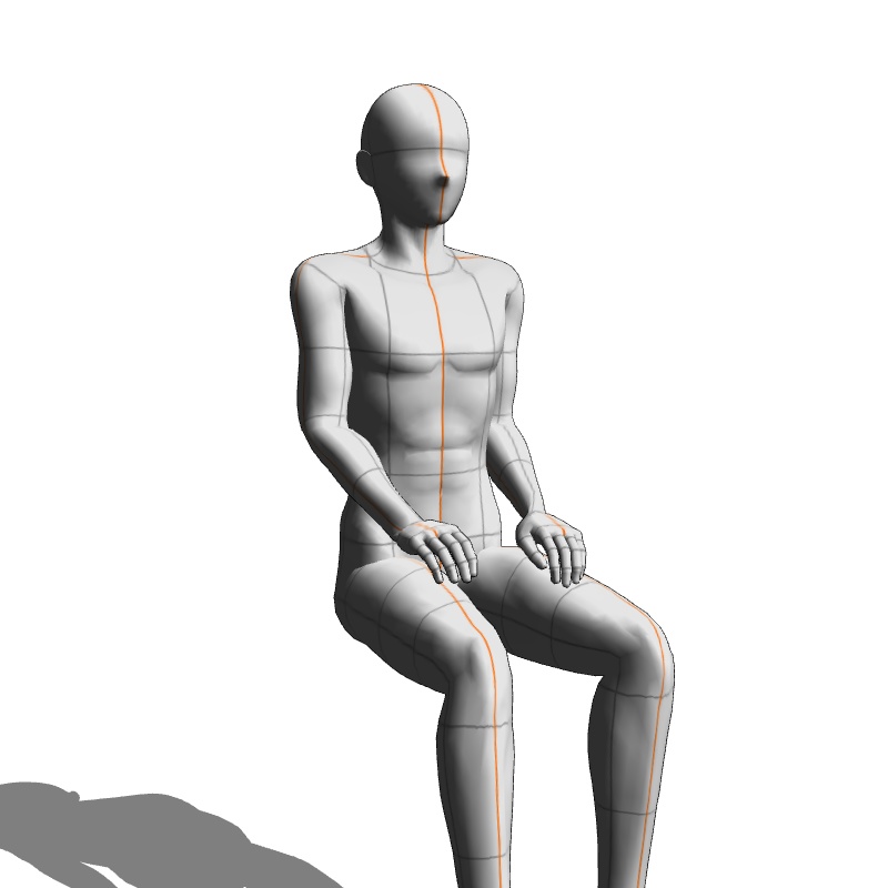 【フリー素材】需要が狭そうなポーズ参考素材⑲