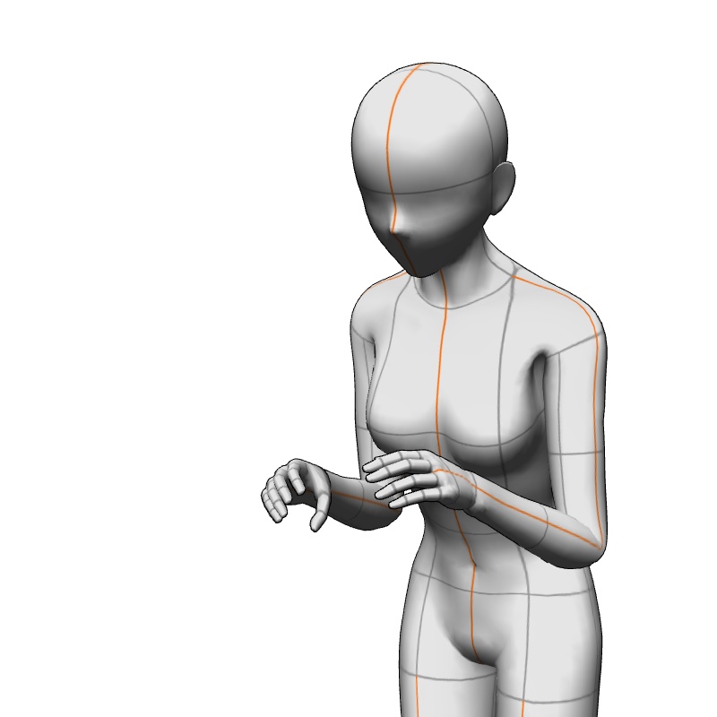 【フリー素材】需要が狭そうなポーズ参考素材㉒