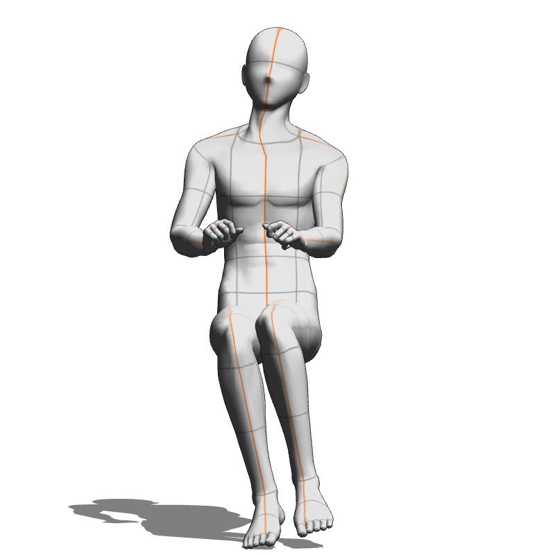 【フリー素材】需要が狭そうなポーズ参考素材㉓