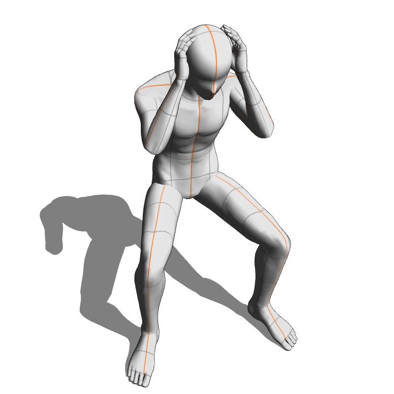 【フリー素材】需要が狭そうなポーズ参考素材㉓