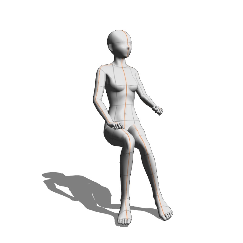 【フリー素材】需要が狭そうなポーズ参考素材㉓