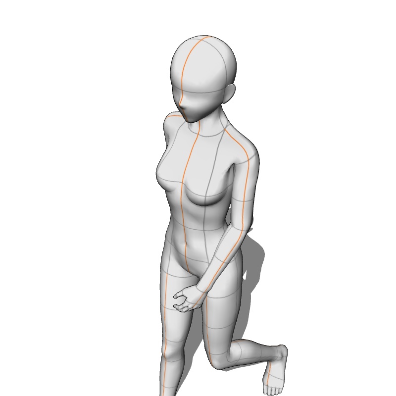 【フリー素材】需要が狭そうなポーズ参考素材㉖