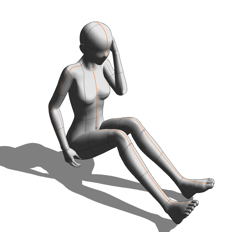 【フリー素材】需要が狭そうなポーズ参考素材EX