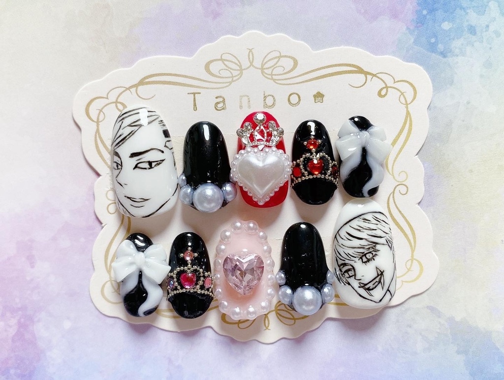 卍 東リべ 九井×三途 ネイルチップ 卍