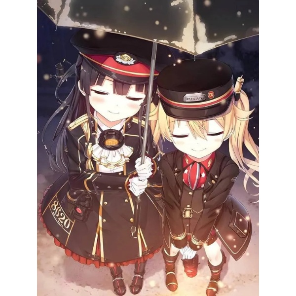 まいてつ アクリルブロックキーホルダー ハチロク&オリヴィ