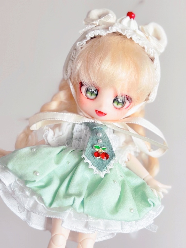 ドール用かすたむフェイスパーツ cream+おまけレジンアイ1組