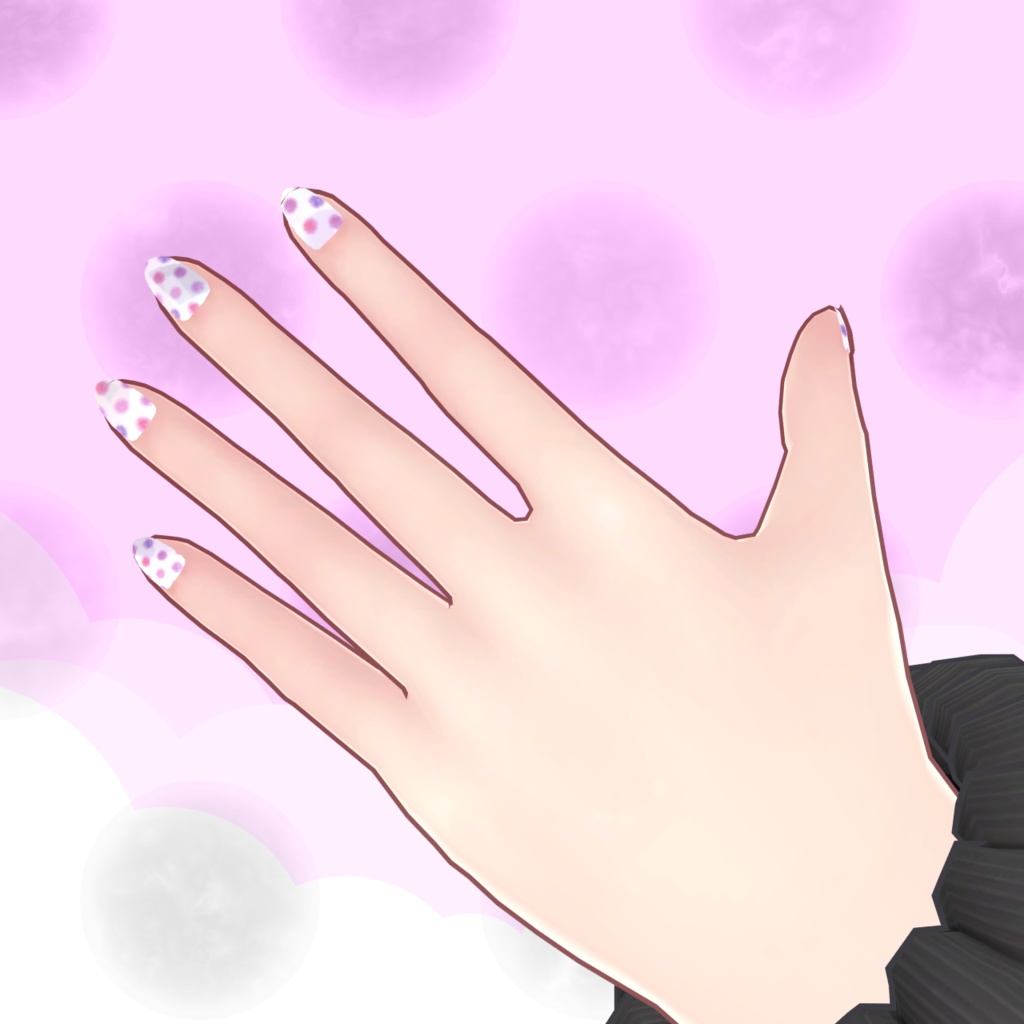 【リリモカ/Lilimoca】リリモカちゃん専用水玉ネイル(Nail Textures)