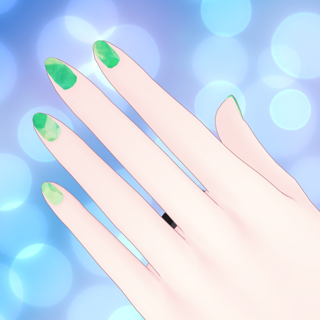 【シアン/Cian】グリーンネイル(Nail Textures)