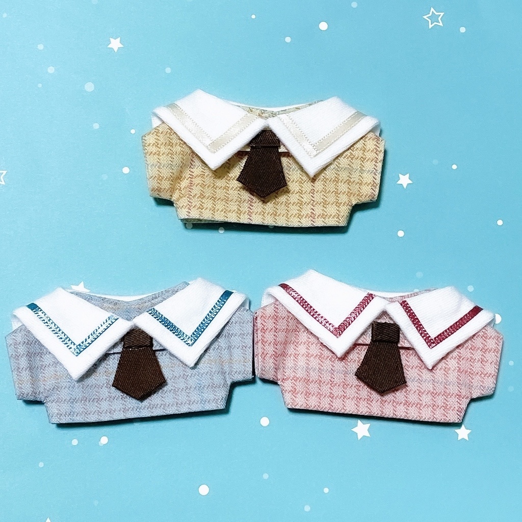 【10ｃｍぬい服】チェックセーラー