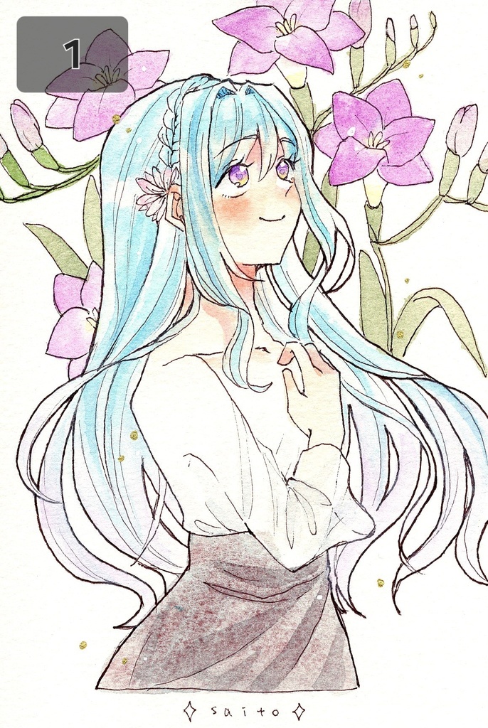 花束ドローイング