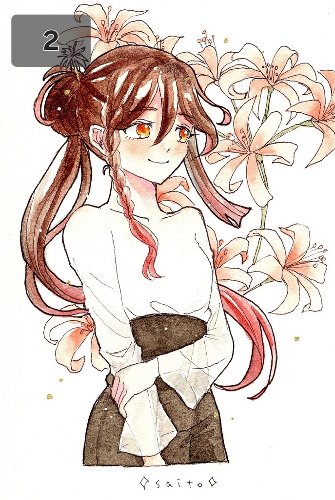 花束ドローイング