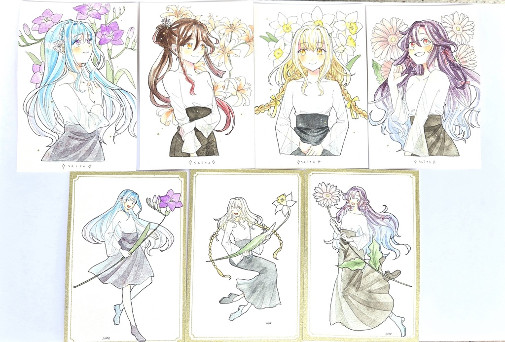 花束ドローイング
