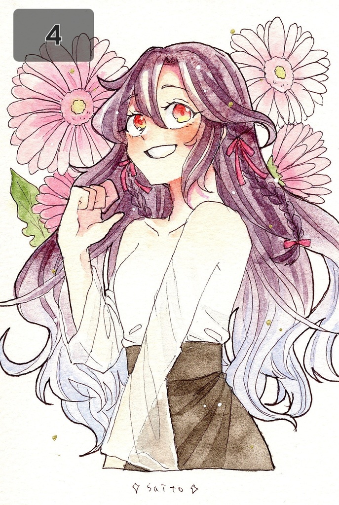 花束ドローイング