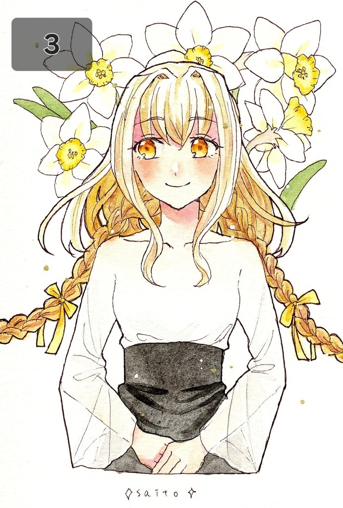 花束ドローイング