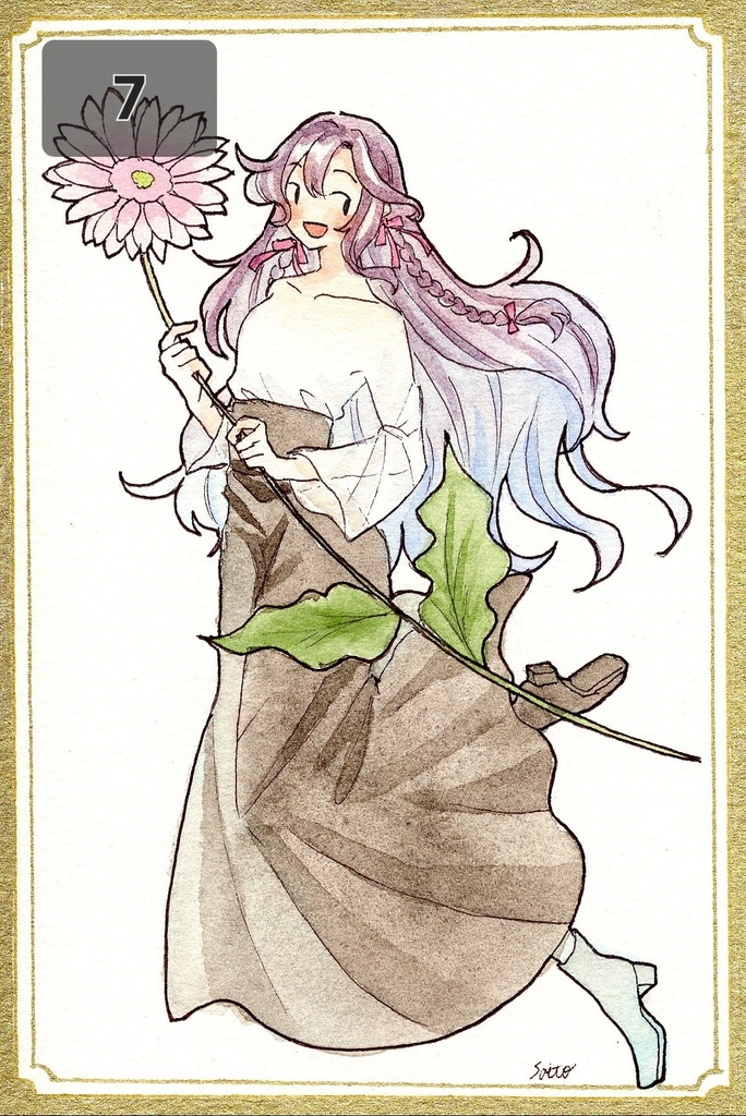 花束ドローイング