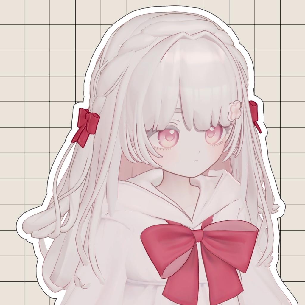 【しらつめ/Shiratsume】🎀編み込みハーフツイン🎀 【3D髪型】