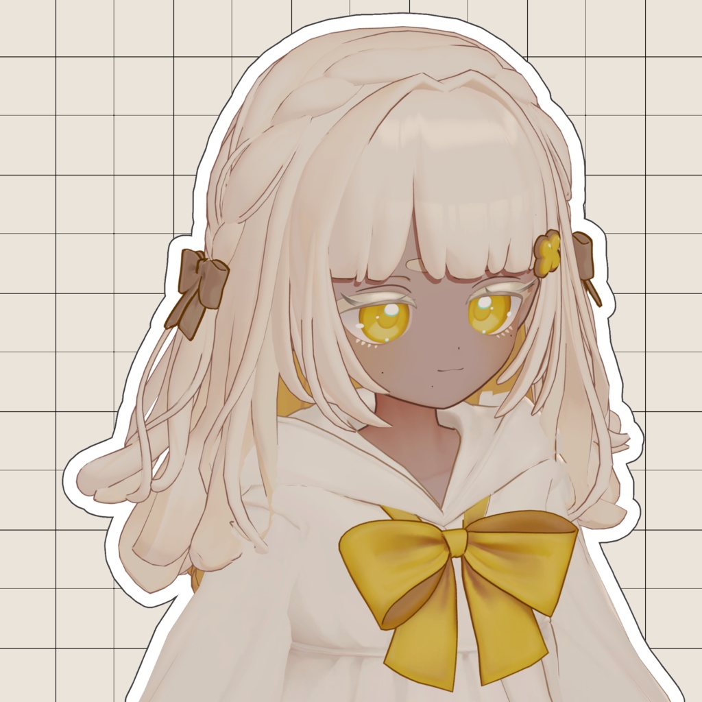 【しらつめ/Shiratsume】🎀編み込みハーフツイン🎀 【3D髪型】