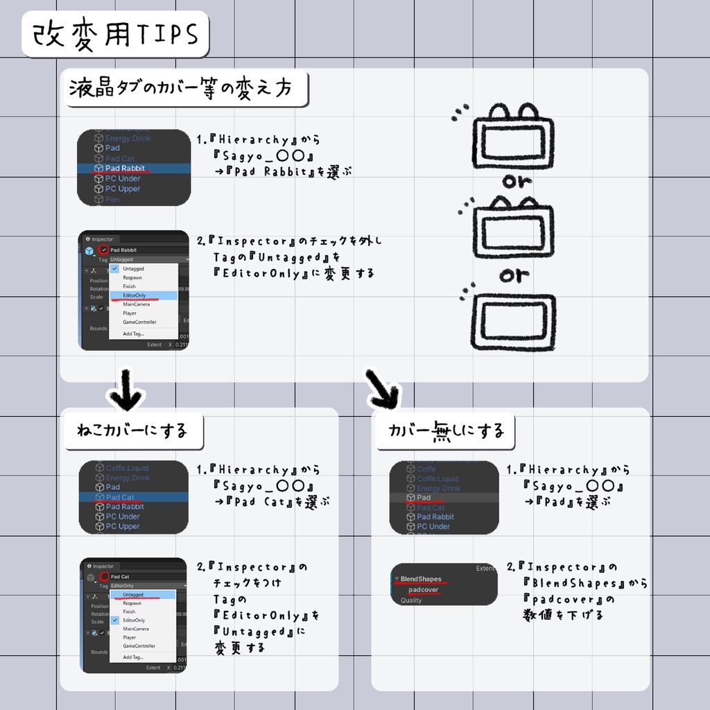 【VRChat想定】ごちゃごちゃ作業デスク【3Dギミック】