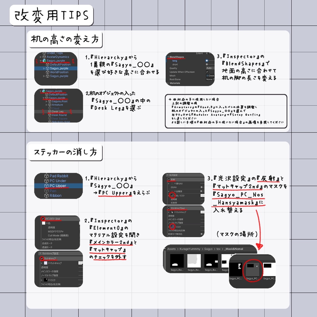 【VRChat想定】ごちゃごちゃ作業デスク【3Dギミック】