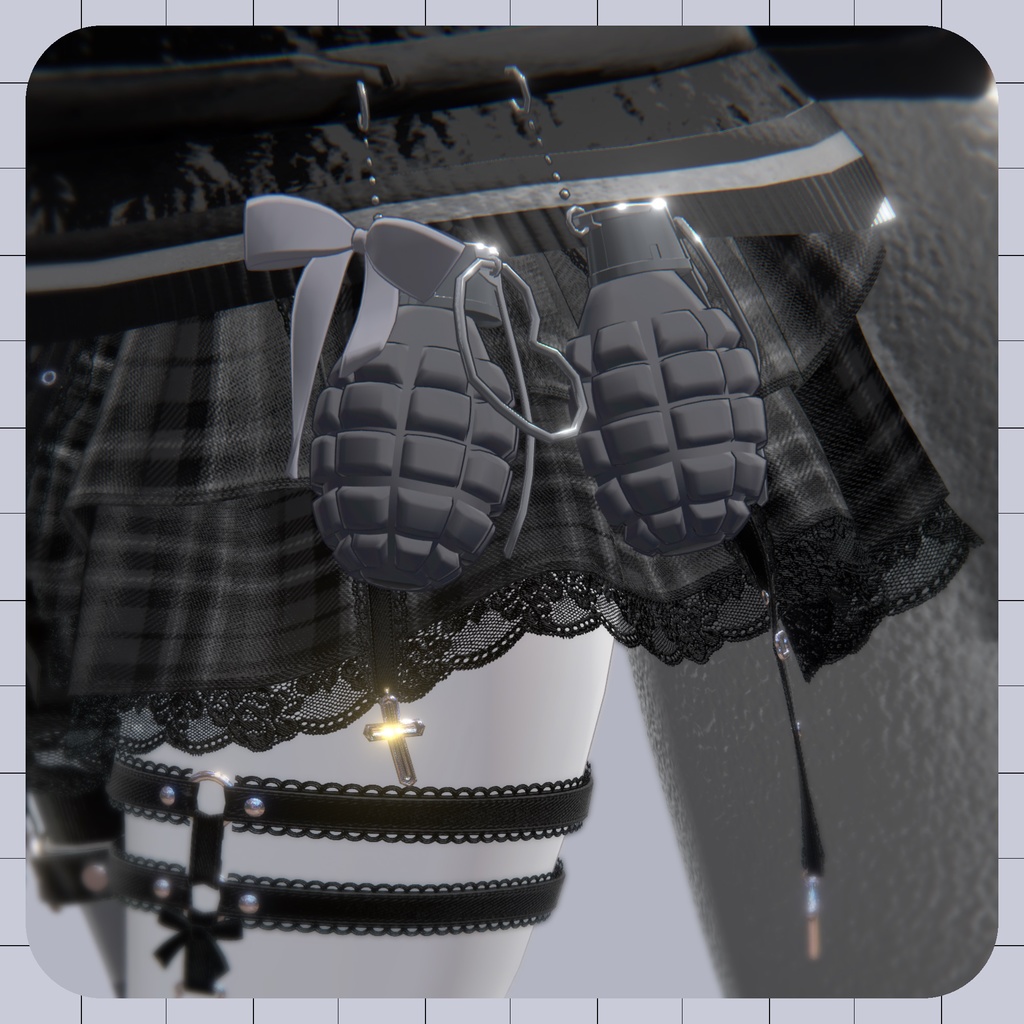 【VRC想定】Ribbon Grenade【3D小物】