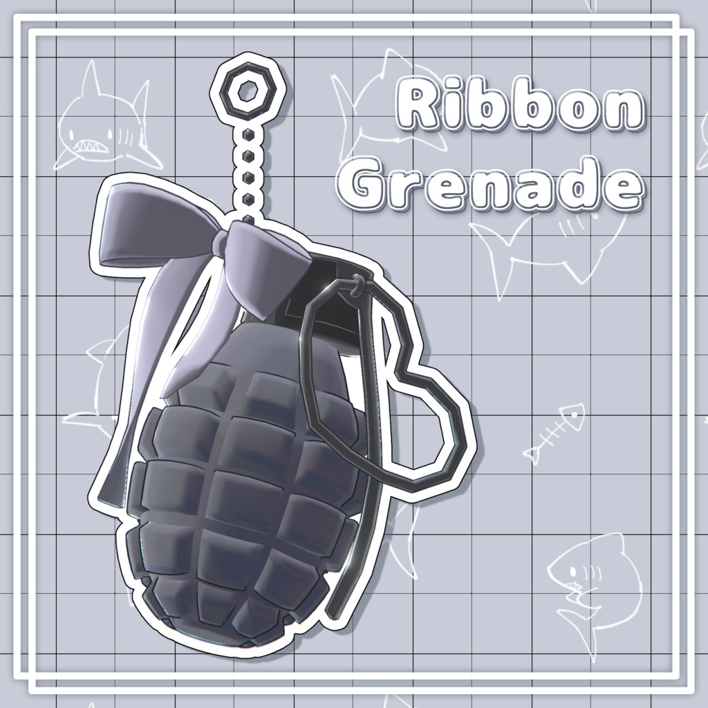 【VRC想定】Ribbon Grenade【3D小物】