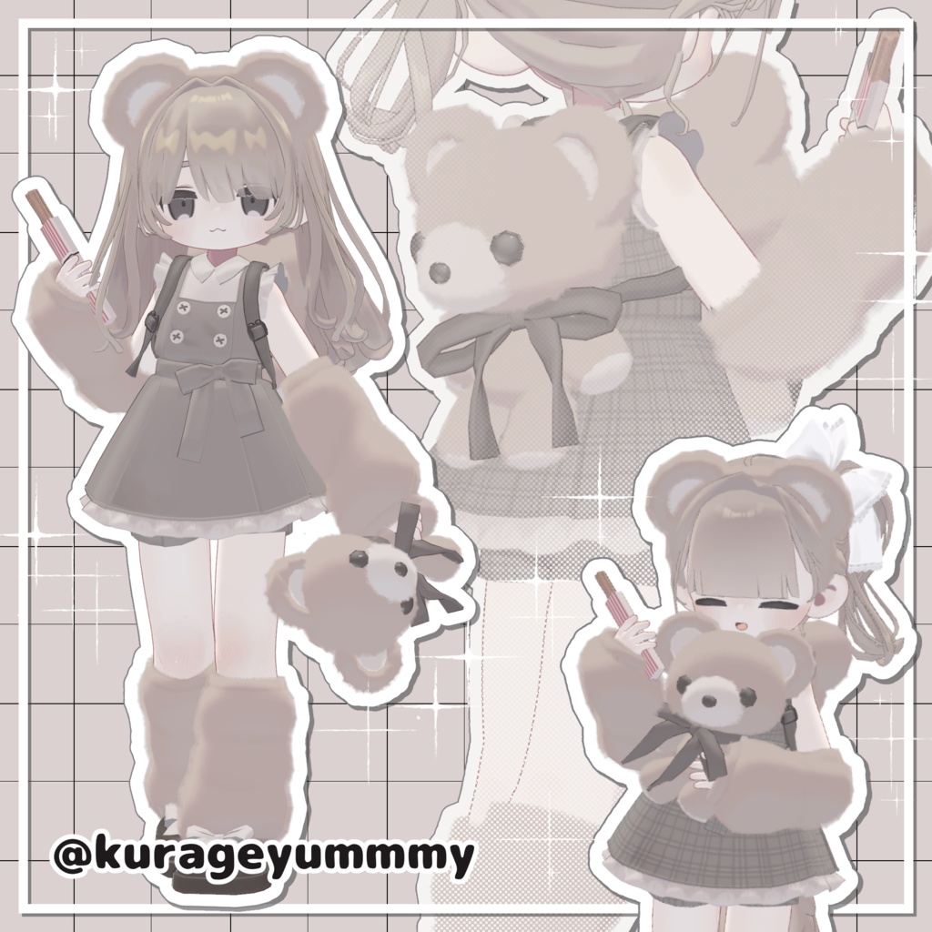  【3D衣装】 🤎くまぱーくコーデ🧸🍪【キプフェル/まめひなた/エルシオン/ノーチカ】