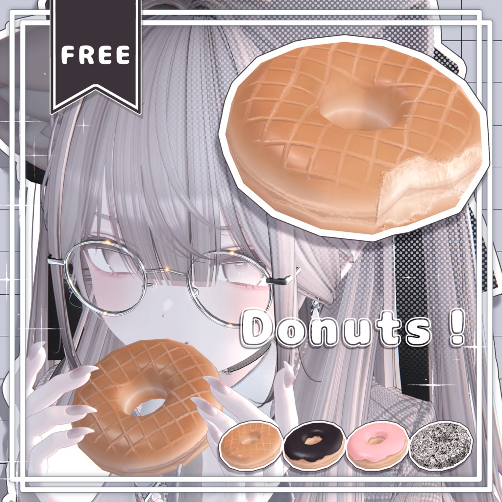 【無料/free】Donuts！【3D小物】