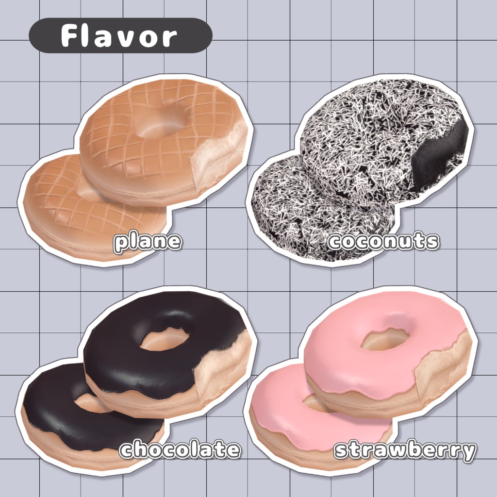 【無料/free】Donuts!【3D小物】